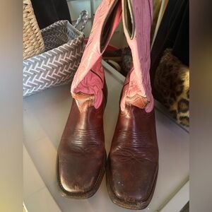 Elegant Pink and Brown Ankle Booties
